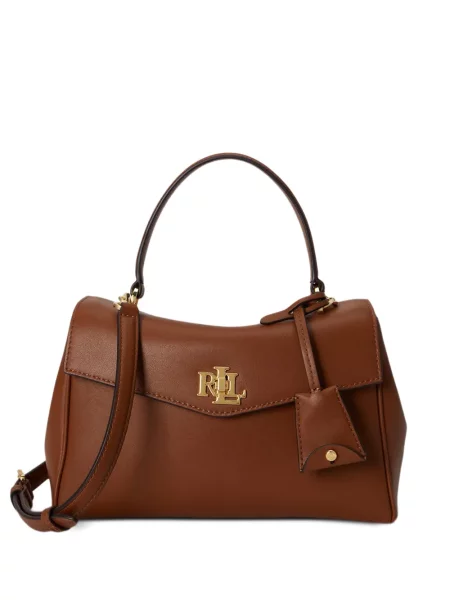 Bőr kézitáska Lauren Ralph Lauren barna