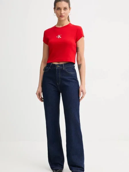 Calvin Klein Jeans kratka majica rdeča