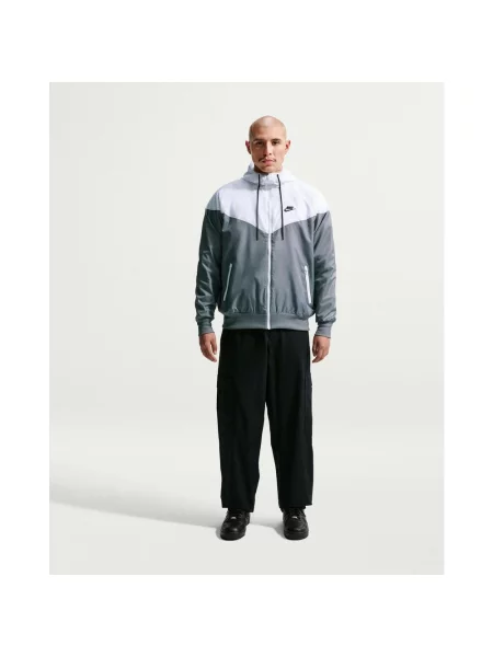 Kurtka z kapturem Nike Sportswear Windrunner szaroniebieski S biały