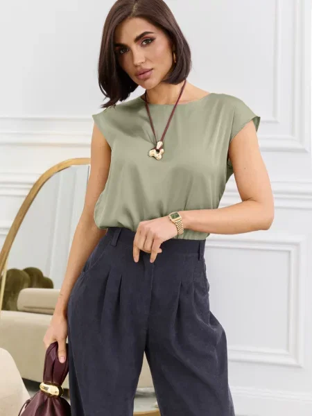 Блуза Dressa шовк хакі