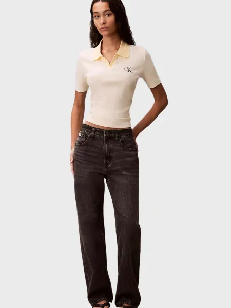 Поло Calvin Klein Jeans в полоску желтое