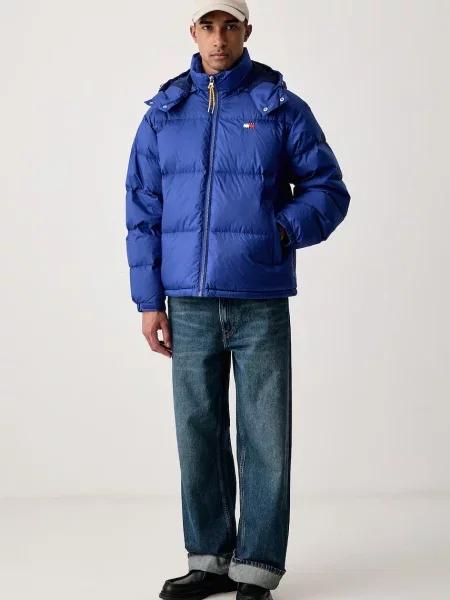 Tommy Jeans geacă cu puf pentru bărbați albastru