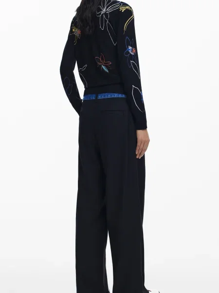 Sweter Desigual z długim rękawem czarny