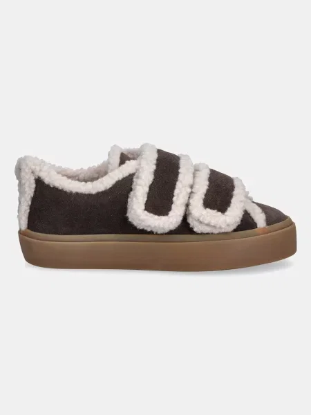 Superge iz semiša Inuikii Shearling Low Velcro rjava