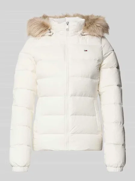 Kurtka puchowa krój regular fit ze sztucznego futra Tommy Jeans biała