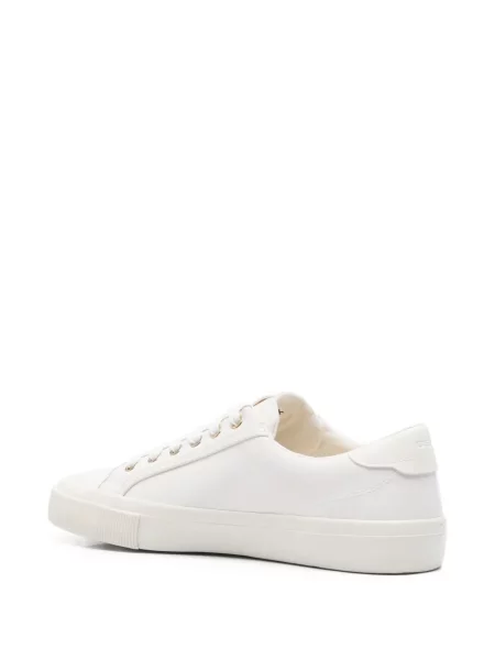 Fűzős lapos talpú csipkés sneaker Geox fehér
