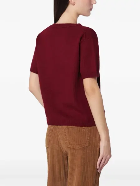 Scurt tricou Alexandra Golovanoff tricotate roșu