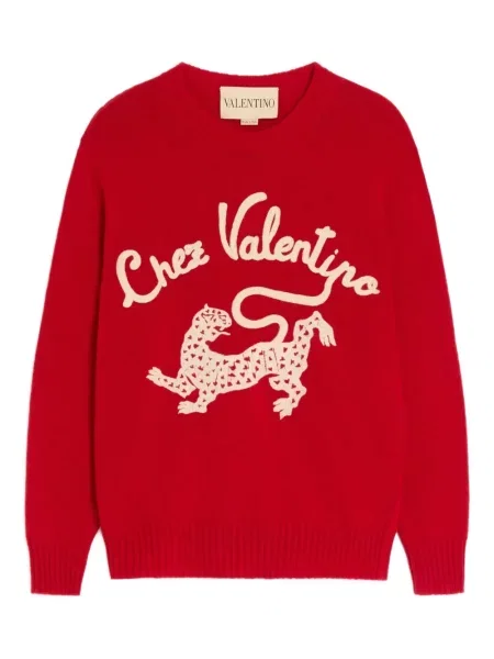 Pulover Valentino Garavani de lână roșu
