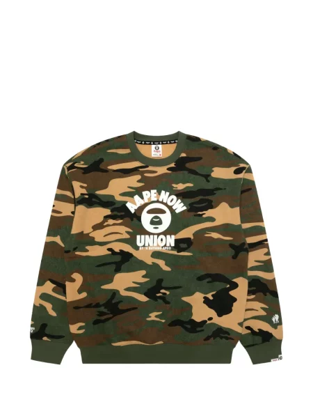 Pulover Aape By A Bathing Ape cu imagine cu model camuflaj verde