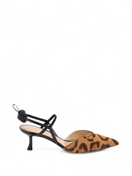 Pantofi cu toc Fendi cu imagine slingback maro