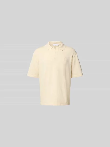 T-shirt z imitacji dzianiny Maison Kitsune beżowa