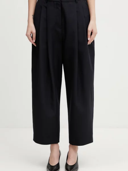 Maison Kitsuné Carrot pantaloni cu amestec de lână de damă
