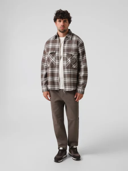 Клетчатая рубашка Armani Exchange коричневая