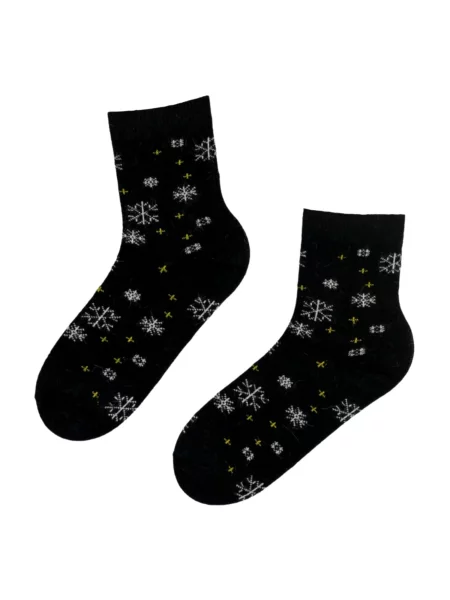 Sokisahtel Κάλτσες SNOWY wool socks' μαύρο