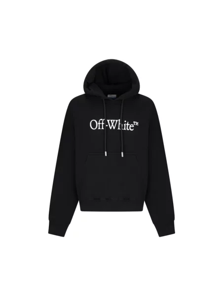 Bluza z kapturem Off-white z kapturem z nadrukiem biała