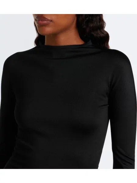Body Alaïa de mătase negru