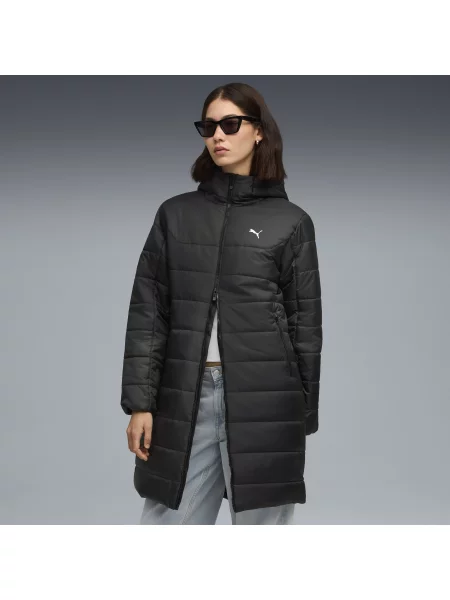Wyściełana parka Essentials z kapturem czarna