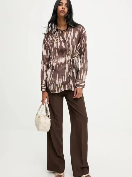 Классическая ошейниковый рубашка Answear.lab коричневая