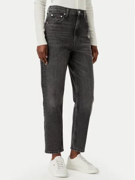 Tommy Jeans Traperice sivi traper crna