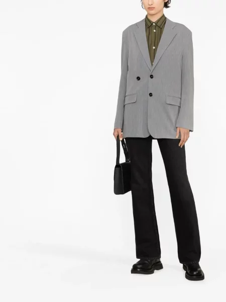 Vienakrūtis švarkas Mm6 Maison Margiela pilka
