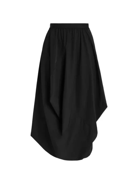 Fustă midi High asimetrică drapată negru