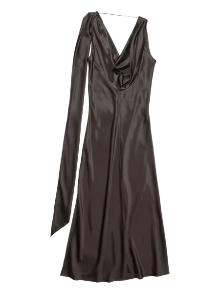 Rochie midi Acne Studios până la genunchi de costum maro