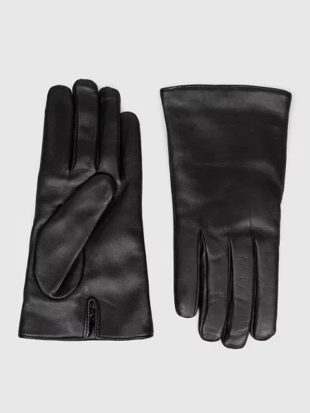 Кожаные перчатки Saint Laurent черные