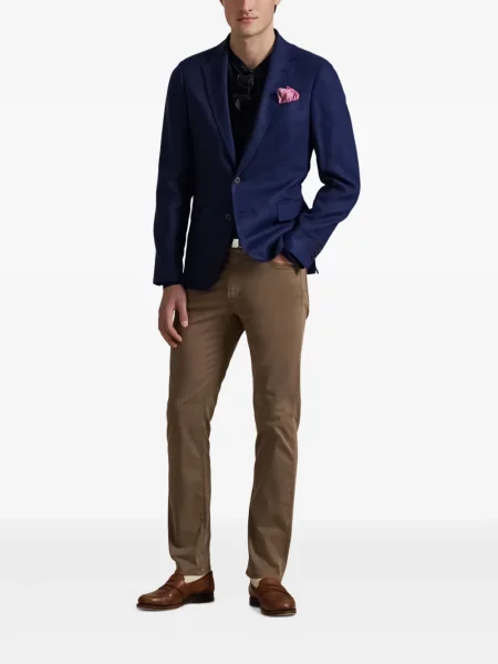 Tricou polo Polo Ralph Lauren cu imagine cu dungi din țesătură twill albastru