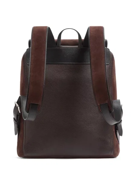 Rucsac Valentino Garavani din piele de căprioară maro