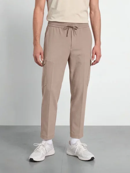 Boss Cargo Kalhoty Urbanex Transit Tapered Fit Z Flanelu černošedá