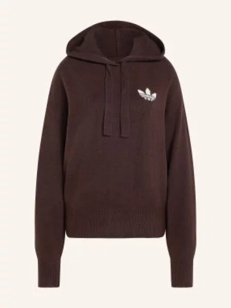 Adidas Originals Mikina S Kapucí Essentiell tmavě hnědá
