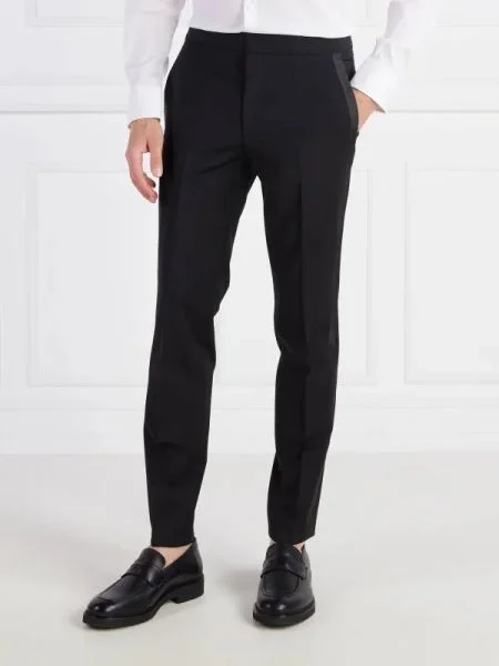 HUGO de lână pantaloni | extra slim fit negru