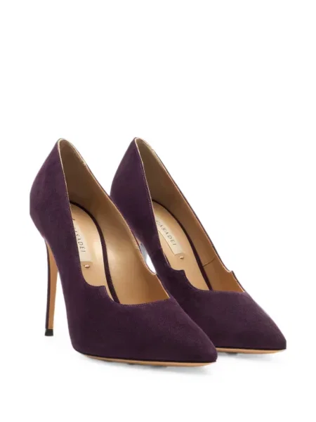 Pantofi cu toc Casadei din piele de căprioară violet