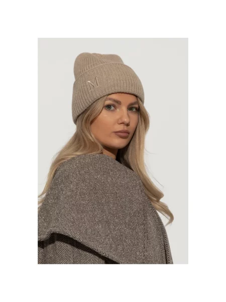 Lniana czapka Max Mara beżowa