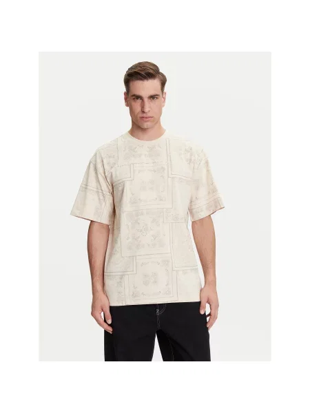 Футболка Karl Kani с узором пейсли бежевая