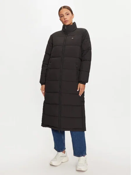 Jacheta Tommy Jeans Maxi Essential Puffer Coat Black M negru