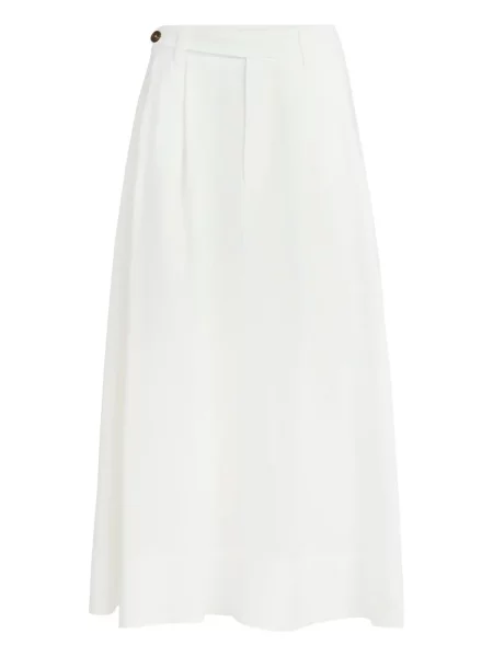 Fustă midi Brunello Cucinelli până la genunchi alb