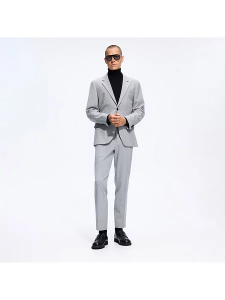 Reserved Oblekové kalhoty slim fit světle šedá