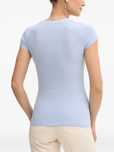 Tričko Armani Exchange s flitry modré