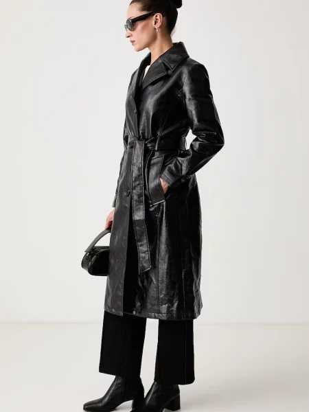 Кожаное пальто Dkny