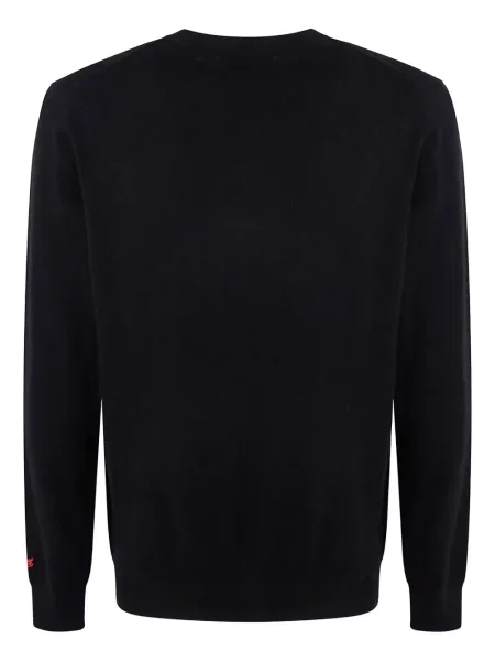 Pulover Mc2 Saint Barth cu broderie lung negru