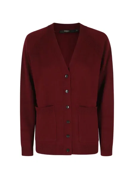 Cardigan Seventy cu decolteu în V roșu