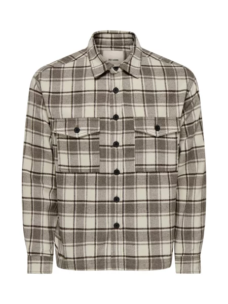 Only & Sons Cămașă ONSESKE taupe / deschis gri