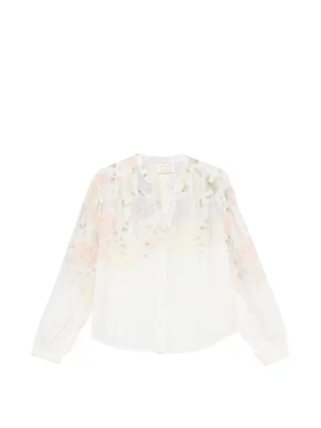 Lung bluză Mc2 Saint Barth cu model floral cu imagine alb