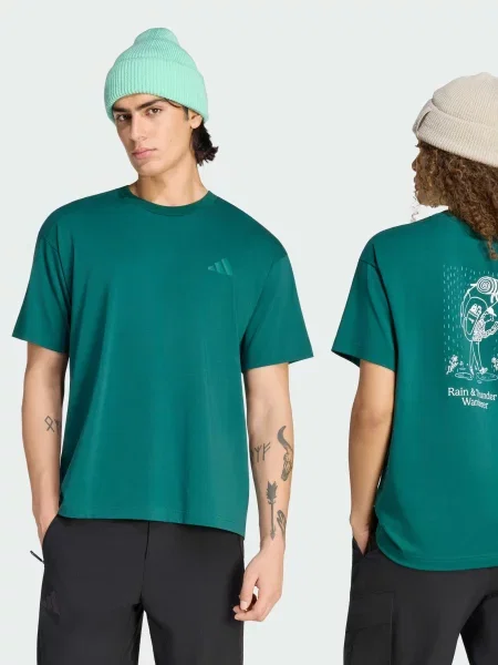 Жіноча Спортивна футболка adidas комбінований верх зелений