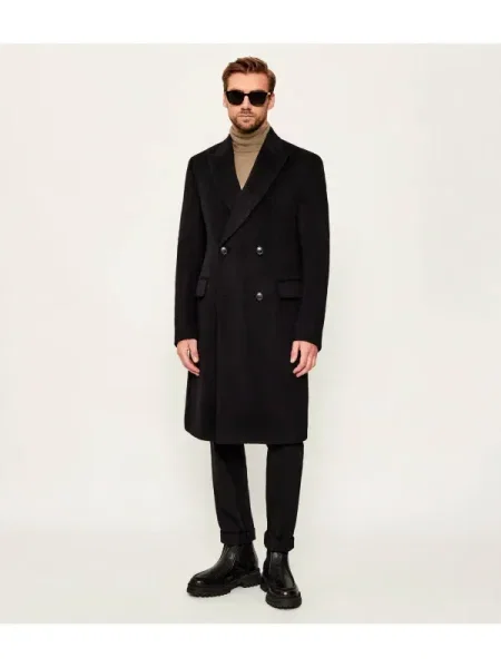 BOSS BLACK De lână palton negru