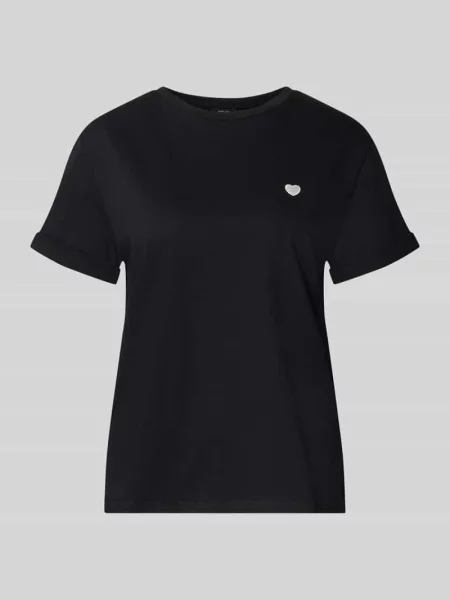 T-shirt o kroju relaxed fit z wyhaftowanym motywem model Serz' Opus czarna
