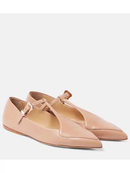 Balerini Gabriela Hearst din piele bej