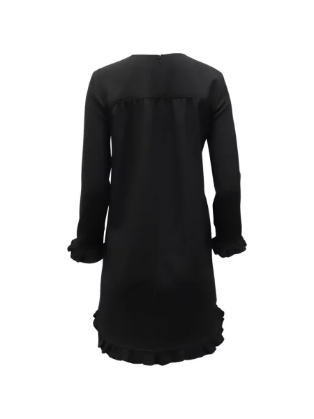 Rochie maxi Ganni cu volane lungă de costum negru