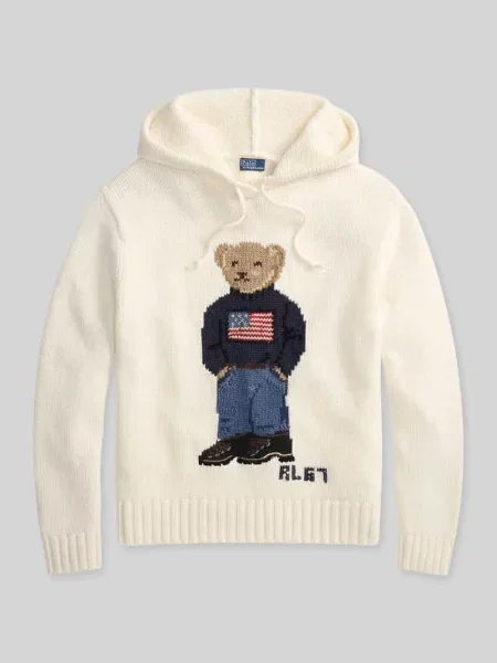 Bluza z dzianiny o kroju comfort fit z kapturem i haftem Polo-Bear Polo Ralph Lauren